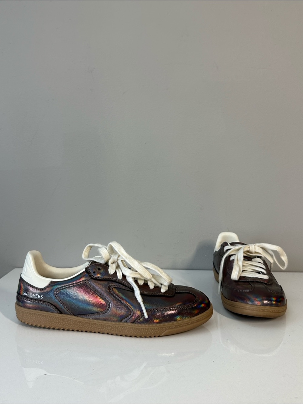 Skechers Women’s Hotshot True Bronze Iridescent Lace Up Trainers Size 6.5